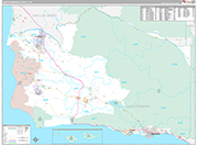 Santa Barbara Wall Map Premium Style